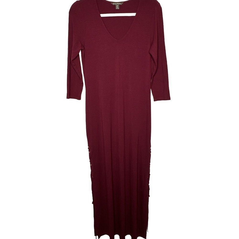 Tommy Bahama Maxi Dress Women Small  Maxi T Shirt Jersey Knit Slits Lace Up Side